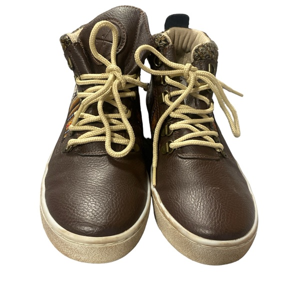 Inkkas Unisex Brown Leather Camping Boots W10 M8 - Picture 4 of 8